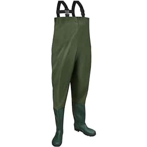 Lospitch Waders 70D Nylon Composite PVC Fishing Trousers with Non-Slip Wellington Boots, Pond Trousers, Flood Trousers, Suitable for Construction Sites, Fishing, Farms, Gardens