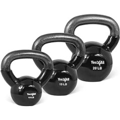 Yes4All Kettlebell Set Vinila pārklājumu Spēka treniņš Kettlebell Set 25 30 35 45 60 70 47.6kg