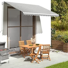 MOONAIRY Awning Canopy for Awning, Balcony Canopy Sun Protection Canopy Replacement Canopy Anthracite and White 3.5 x 2.5 m