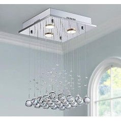 Saint Mossi 3 Leichter modernais Kronleuchter K9 Kristalllichtbefestigung, Moderner Flush Mount Deckenleuchten, Regentropfen Kronleuchter Modern Pendelleuchte Lichtbefestigung,H46cm x W30cm x 30cm