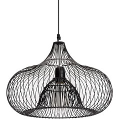 Charlotte Pendant Light, Metal, 40 W, Black, Diameter 35 x Height 25 cm