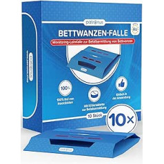 Gultas kukaiņu slazds – 10 pack. — gultas blakšu slazdi invāzijas noteikšanai, lai kontrolētu gultas blakšu slazdus. Līmējošais slazds, ieskaitot ēsmu ar spēcīgu atraktantu – uzraudzības sistēma, ražota ES.