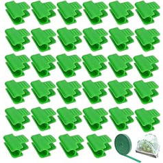 GZkedu Pack of 50 Plant Clips Foil Tube Plastic Plant Clips Greenhouse Clips Net Tunnel Hoop Clips with Velcro Fastener for Greenhouses Frame