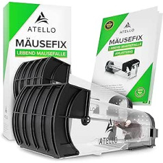 Atello® Mäusefix Live Mouse Trap [2 rinkinys] - Labai patikimas paleidimo mechanizmas - Live Trap su papildomu angų kiekiu, įskaitant. patarimai ir triukai