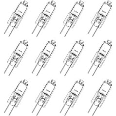 12 G4 halogeninių lempučių Haraqi pakuotė 20 vatų G4 halogeninės kaiščio pagrindo lempos kapsulės lemputės 12 V G4 halogeninės lemputės 300 lm 2800 K šiltai balta reguliuojama [Energija G]
