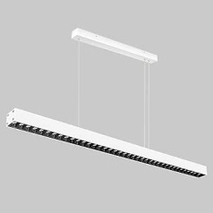 Zewanny Moderno LED piekarināmā gaisma Dzīvojamās istabas lampa, Ēdamgalda piekaramā gaisma, Balts, Birojs, Regulējams augstums, 107 cm, 36 W, 4000 K, Dabīgais apgaismojums, Alumīnijs, Biroja gaisma, Piekaramā lampa