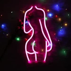 ENUOLI Moteriška neoninė neoninė šviesa Seksuali neoninė iškaba USB/baterija veikianti mergaičių neoninė iškaba Moteriška neoninė iškaba vakarėliui Sienų dekoravimui Neoninės šviesos iškaba LED neoninės šviesos Neoninė lempa draugams 