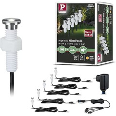 Paulmann 93695 Plug & Shine LED Außenleuchte EBL Set MicroPen II IP67 3000K iesk. Driver 93695 Einbauleuchte Einbaustrahler Ausseneinbauleuchte, 4,596 x 1,5 x 4,596 cm