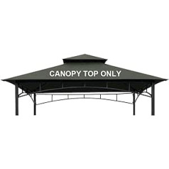 CoastShade 8 x 5 collu grila lapene, divstāvu āra nomaiņa nojume BBQ lapenes telts jumts pelēks