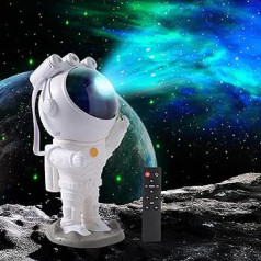 KEWYA Astronaut Projection Lamp, Space Warrior Projector, Bedroom Starry Galaxy Night Light with Timer and Remote Control, 360° Adjustable, Room Decoration, Christmas, Birthday, Party Birthday