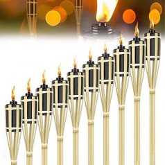 HENGMEI Garden Torches for Garden, Bamboo Torch, Oil Torches, Bamboo Lamp Oil for Outdoor Decoration, Garden Party, Path, Backyards, Lawn Lighting (Set of 36)