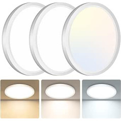 libtit LED Ceiling Light 15 W, 18 cm Flat Ceiling Light Round, 1500 lm Bright Warm White 3000 K Neutral White 4000 K Cool White 6500 K, Small Modern Bathroom Lamp for Ceiling Hallway Kitchen Bathroom