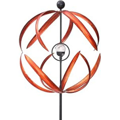 203,2 cm Metall-Windskulptur Große Windspiele für Outdoor Garten Hof Rasen 360 Grad Doppel Stahl Metall Wind Skulptur Ball Solarbetriebene Glaskugel