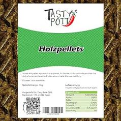 Tasty Pott Koka granulas Koksne | Grilēšana, kūpināšana, karsēšana un uguns bļoda | Aroma Heat Enjoyment | Koksnes granulas maisā 6 mm 15 kg (4)