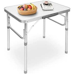 Ejoyous Camping Table Sulankstomas stalas Aliuminis sulankstomas stalas 4 žmonėms Reguliuojamas aukštis 25-56 cm Sodo stalas Sulankstomas stalas Alaus stalas su rankenomis stovyklavimui lauko iškylai žvejybai