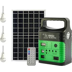 SOYOND nešiojama elektrinė 7500 mAh saulės energijos generatorius su saulės kolektoriumi, skirtas avarinei žvejybos kelionei lauke su USB nuolatinės srovės lizdo mini generatoriumi (su saulės kolektorius įtrauktas)