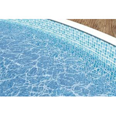 poolomio® Oval mozaīkas baseina iekšējā plēve, 730 x 370 x 120 cm, 0,3 mm biezums, iekšējais segums baseins izgatavots no augstas kvalitātes PVC, nomaiņas plēve ar 10 cm pārklāšanos