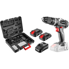 Graphite Brushless battery drill with impact Energy+ 18V, Li-Ion, 13 mm, 2 batteries 2Ah, case, case