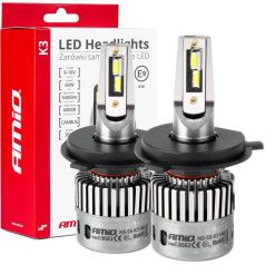 LED automobilių lemputės serija k3 h4 12v 6000k canbus amio-03682