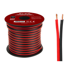 73-347# Skaļruņa kabelis 2x2,50mm melns un sarkans 25m