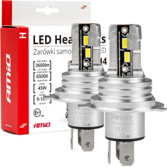LED automobilių lempučių serija H-mini h4 6500k canbus amio-03331