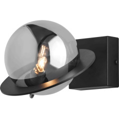 OTRIS 1P, sieninis šviestuvas, G9 LED, maks. 12W, metalinis, juodas/nikelis, stiklinis gaubtas