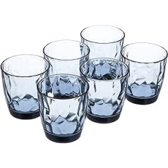 Bormioli Rocco Diamond Wasserglas, 305 ml, Blau, 6 Stück