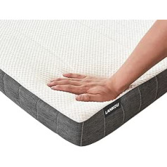 2-in-1 Hardness Levels H2 & H3 Gel Topper 5 cm Height Öko-Tex® Certified Memory Foam Mattress Protector, Box Spring Beds Against Back Pain, Removable and Washable Cover 100 Nights Risk-free Test
