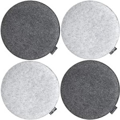 DuneDesign 4 Felt Seat Cushion Round Diameter 35 x 3 cm Soft 2-Colour Grey