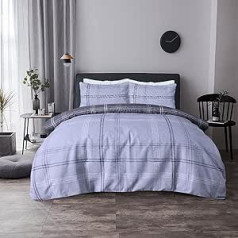 Sleepdown Reversable Segas Pārvalka Komplekts Mīksts Easy Care Super King Segas Pārvalks 220x260cm Vafeļu pelēks Čeks