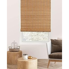 FoundGo Retro bambusa rullo žalūzijas, 120 x 220 cm, 50-120 cm platas, bambusa logu rullo žalūzijas iekštelpām, privātuma ekrāns, saules aizsardzība, bambusa rullo žalūzijas durvīm un logiem (platums x garums)