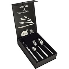 Arcos 572400 Serie Toscana — Geschenkbox Besteck-Set 24Stück(6Messer+12Löffel+6Gabel)-MonoblockauseinemStückEdelstahlFarbeSilber