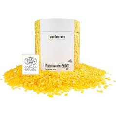 100% Premium Beeswax Organic for Cosmetics – Europharm Standard (Ph. Eur.) – 500 g Pure Beeswax – Pastilles for Ointments, Lip Balms, Soaps, Creams, Lotions and Candles – Granules Yellow