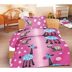 2 Piece Cotton Children's Bed Linen/Renforcé 100 x 135 cm and 40 x 60 cm 100 x 135 cm LILO-Pink