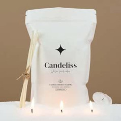 CANDELISS originalus žvakių smėlis su dagčio rinkiniu 1 kg Žvakės Smėlis Perlų Žvakės Perlamutrinės Žvakių Miltelių Vaško rinkinys Vaško karoliukai Vaško granulės žvakėms Granulės (1 kg)