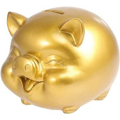 Heallily Pig Money Box Sveķu zelta Lucky Pig Monētu Kaste Ķīniešu Fen Šui Ornaments Dāvana ģimenes draugiem