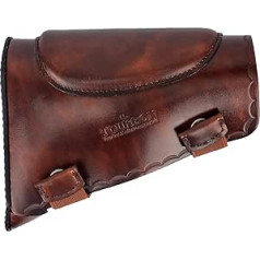 Tourbn Brown ādas šautenes bise Buttstock vaiga balsta vārpstas vāciņš kreisajiem un labajiem medniekiem, 14,5 x 5,5 x 17,5 cm