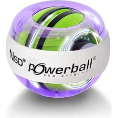 Powerball Autostart Multilight, žiroskopisks rokas trenažieris ar zili sarkanas gaismas efektu, ieskaitot uztīšanas mehānismu, caurspīdīgi violets, oriģināls no Kernpower