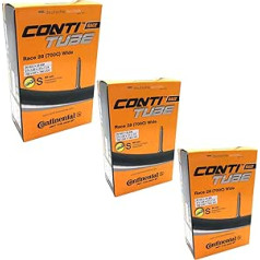 Continental Race 28 velosipēda iekšējā caurule ar Presta vārstu 60 mm, 700 x 25-32 c, melns iepakojums pa 3