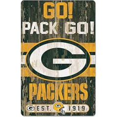 Wincraft NFL Green Bay Packers Wooden Sign Wood sauklis Go Pack Go