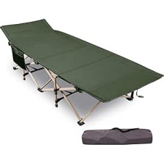 campMax saliekamā gulta, saliekamā kempinga gulta, maksimālā statiskā kravnesība 226 kg, XXL platas saliekamās gultas 190 x 71 x 38 cm, kempinga krēsls kempingam, ceļojumiem, āra