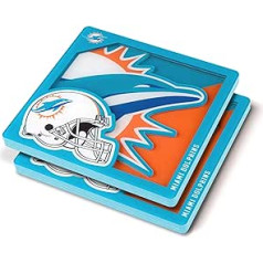 YouTheFan logotipu sērija Miami Dolphins 3D Coaster Team krāsas viena izmēra