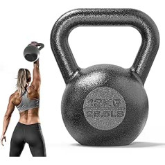 PROIRON Kettlebell Professional čuguna kettlebell 4 kg 8 kg 12 kg 16 kg 20 kg 24 kg Svari Čuguna šūpoles stienis bumba svara spēka treniņš - melni kettlebells