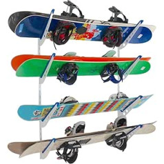 StoreYourBoard Verstellbares Snowboard-Aufbewahrungsregal, Wandhalterung, 4 Bretter