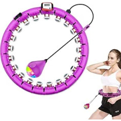 Smart Fitness Hoola Hoop Adult 24 kustīgs un regulējams ar 360 grādu masāžu un inteliģento ierakstīšanas datu nekrišanu.