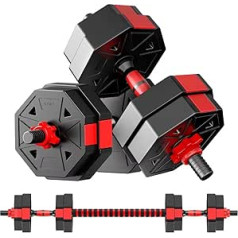 Regulējams hanteles komplekts 10 kg, hanteles astoņstūra forma 2 vienā hanteles komplekts un stieņu komplekts ar savienojošo detaļu, nevis riteņiem spēkam Sports Fitness Mājas trenažieru zāle