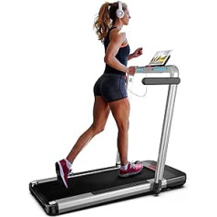 2-in-1 Treadmill for Home, Foldable, 14 km/h Home Treadmill, 12 Running Programmes, Electric Walking Pad, Multifunctional LCD Display, No Installation Required, Space-Saving, Intelligent App