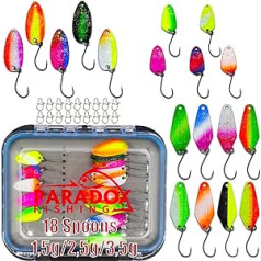 Paradox Fishing Trout Spoon Sets with Box and Snaps Trout Bait Set for Trout Fishing, Trout Blinker UV Spoons, Trout Bait Set, Spoons Trout