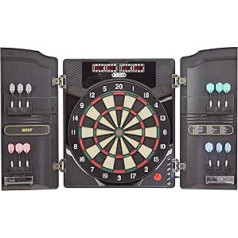 Best Sporting Electronic Oxford Dartboard, LED Dart Board Cabinet with 12 Darts, Replacement Tips, and Power Supply