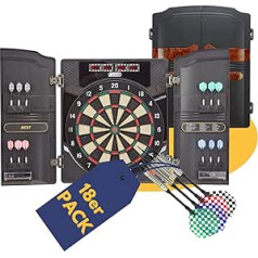 Best Sporting Electronic Oxford Dartboard, LED Dart Board Cabinet with 12 Darts, Replacement Tips, and Power Supply